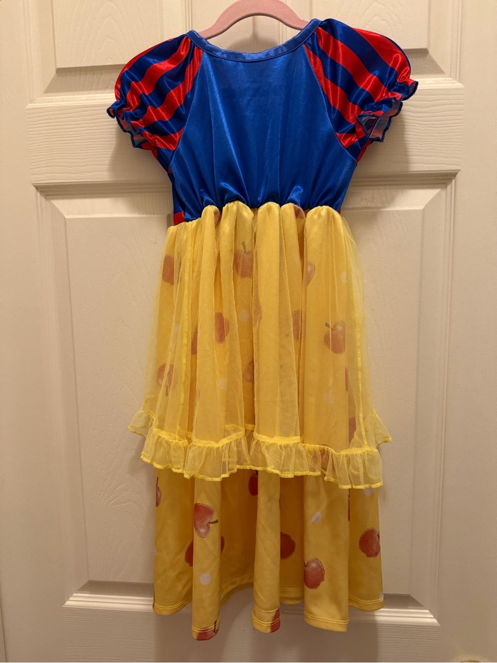 Disney Princess Snow White Yellow Blue Red Apple Ruffle Nightgown Costume Dress - Picture 5 of 7